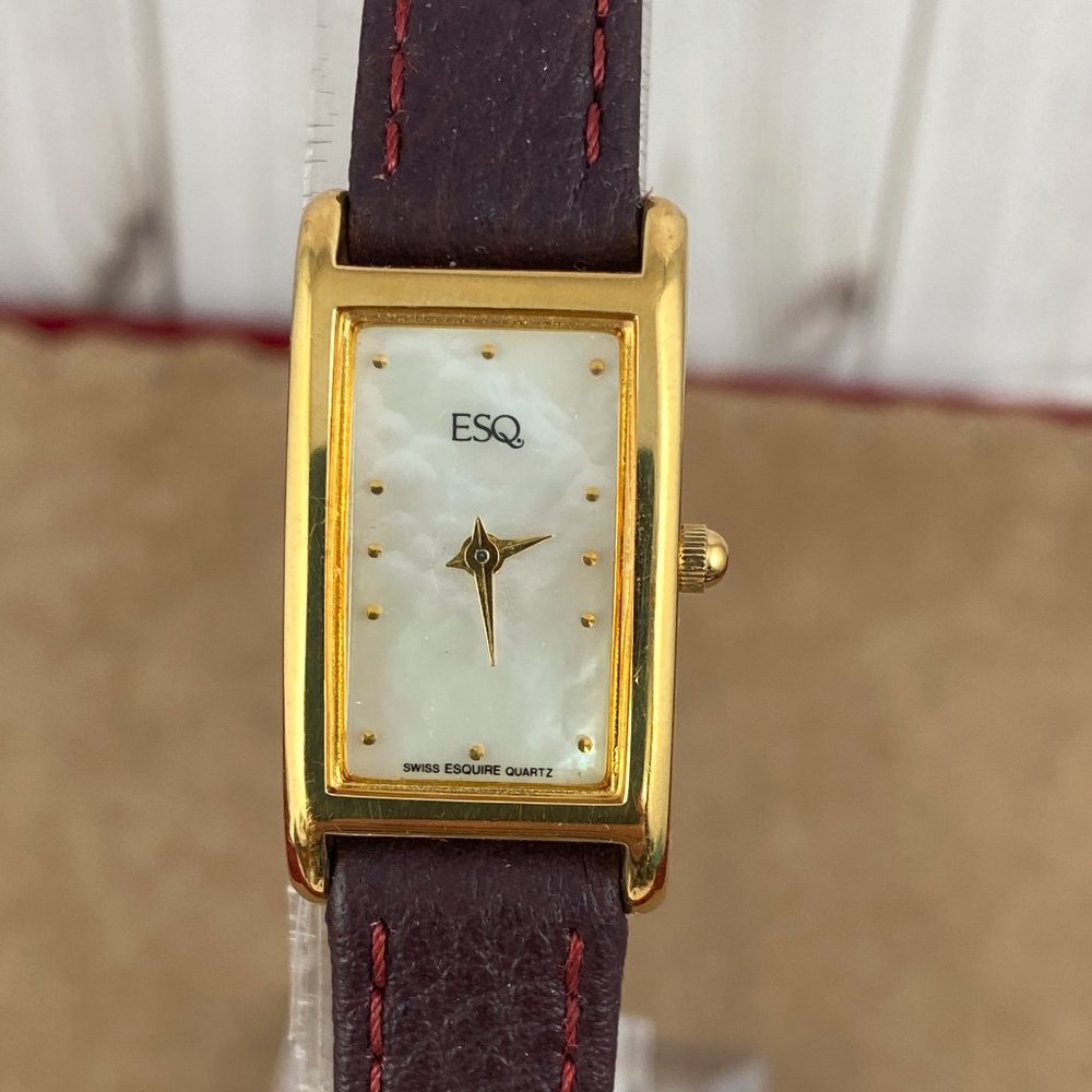 Vintage Gold Movado Esquire Small Swiss Tank Watch